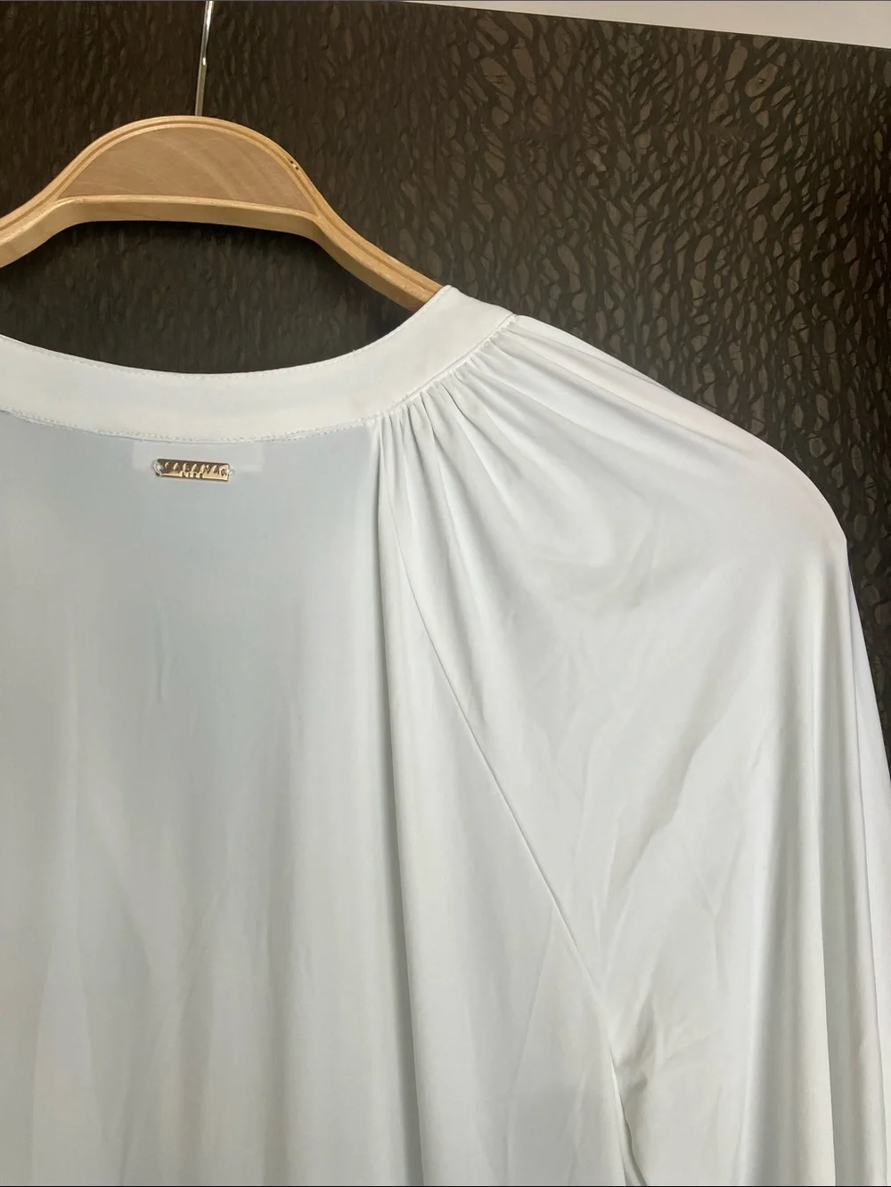 CANANA LIFE White w/ Blue Embroidery Tunic Maxi Dress Coverup Size M NWT - Picture 6 of 11